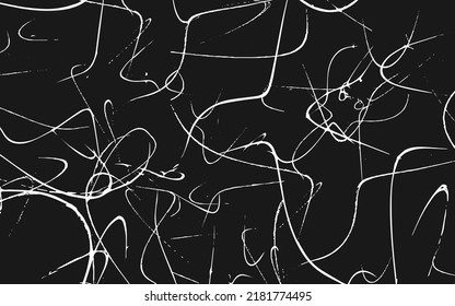 Scratched Grunge Urban Background Texture Vector. Dust Overlay Distress Grainy Grungy Effect. Distressed Backdrop Vector Illustration. Isolated White on Black Background with Line