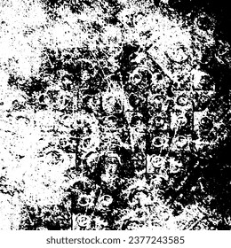 Vector De Textura De Fondo Urbano Grunge Escrachado. Efecto Grunguítico Grave de Dust Overlay Ilustración de vectores de fondo con problemas. Negro aislado sobre fondo blanco. EPS 10