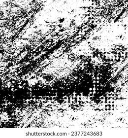 Scratched Grunge Urban Background Texture Vector. Dust Overlay Distress Grainy Grungy Effect. Distressed Backdrop Vector Illustration. Isolated Black on White Background. EPS 10
