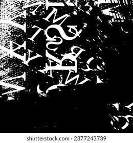 Vector De Textura De Fondo Urbano Grunge Escrachado. Efecto Grunguítico Grave de Dust Overlay Ilustración de vectores de fondo con problemas. Negro aislado sobre fondo blanco. EPS 10