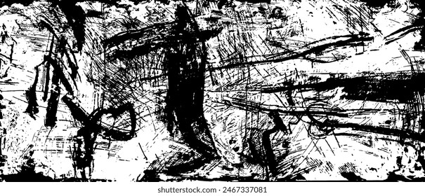 Scratched Grunge Urban Background Texture Vector. Dust Overlay Distress Grainy Grungy Effect. Distressed Backdrop Vector Illustration. Isolated Black on White Background. EPS 10.