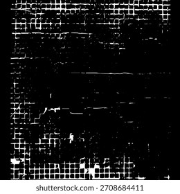 Vector de textura de fondo urbano grunge rayado. Efecto granuloso de la angustia de la superposición de polvo. Ilustración vectorial angustiada. Blanco sobre fondo negro. Antiguas. 