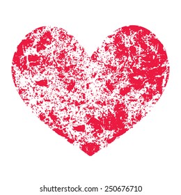 Scratched heart, vector element for your design