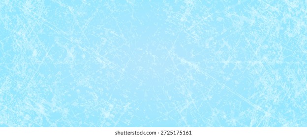 Textura de la superficie de hielo rayada. Fondo de hielo azul con rastros de skate, grietas, arañazos. Fondo áspero de la pista del deporte del invierno. Fondo de pantalla de agua congelado del lago o del estanque con los puntos, el punto y las líneas. Eps10