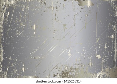 Scratched metal chrome silver gold texture vector icon set collection. Shiny brushed vector metallic gradient icon grunge background silver for banner, label, medal. Chrome gradient aluminium