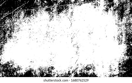 Scratched Out Painted Frame. Grunge Urban Background Texture Vector. Dust Overlay. Distressed Grainy Grungy Framing Effect. Distressed Backdrop Vector Illustration. EPS 10.