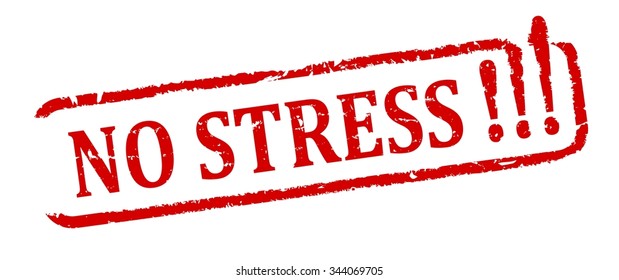 Scratched oval red stamp with the word - no stress - vector