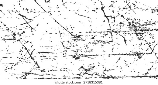 Überlagerungsstruktur mit Kratzern. Alte, körnige Fotofilter-Tapete mit Partikeln, Fasern und Flecken. Staubige beschädigte Kratzerfilm-Hintergrund. Unwetterfester, rauer, bedrückter Hintergrund. Vektorgrunge-Oberfläche