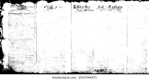 Scratched paper textured page. Gray white newsprint. 