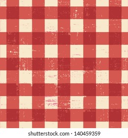 Scratched plaid tablecloth background