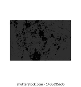Scratched rectangle. Dark figure with distressed grunge texture isolated on white background. Vector illustration.
