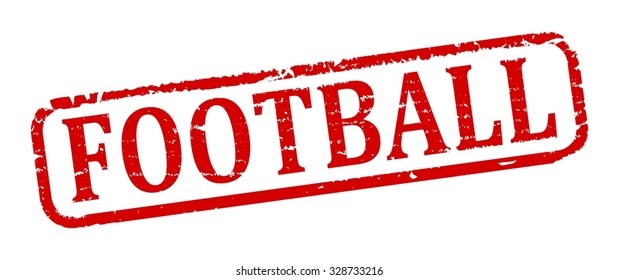 Scratched red oval stamp with the words - Football - vector