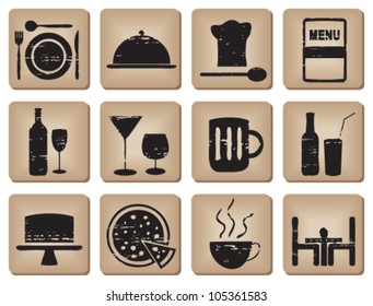 Scratched restaurant icons