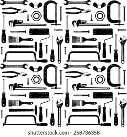 Scratched seamless pattern with various hand tools 4