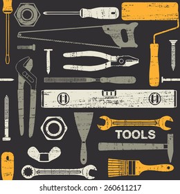 Scratched seamless pattern with various hand tools 6