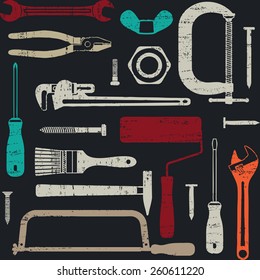 Scratched seamless pattern with various hand tools 5