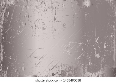 Scratched silver chrome metal texture vector icon set. Shiny silver brushed vector metallic gradient background for banner, label, medal, button. Grunge silver vintage abstract chrome gradient
