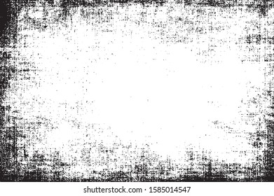 Scratched and Spotted Frame. Grunge Urban Background Texture Vector. Dust Overlay. Distressed Grainy Grungy Framing Effect. Distressed Backdrop Vector Illustration. EPS 10.