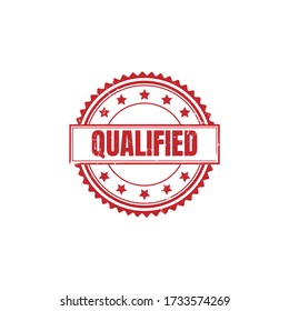 Scratched textured qualified stamp seal vector image. Qualified grunge rubber stamp logo icon vector