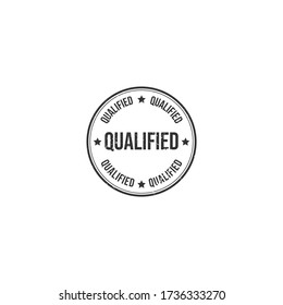 Scratched textured qualified stamp seal vector image. Qualified grunge rubber stamp logo icon vector