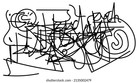 Scratched typography abstract Art vector image.