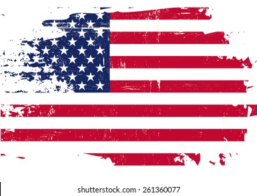 Scratched US Flag. An american flag with a grunge texture