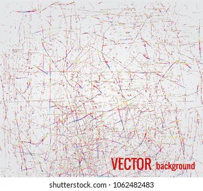 Scratched vector background with spectrum color lines, EPS10