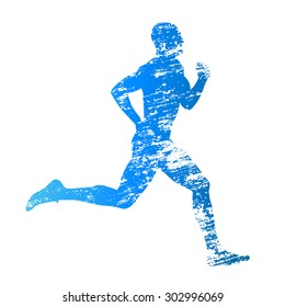 Scratched Vector Silhouette Of Running Man