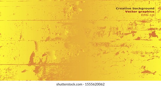 Scratched yellow surface. Abstract graphics. Creative background. Abstract background. Background for business cards and flyers. Vector illustration. EPS-10. Abstraction