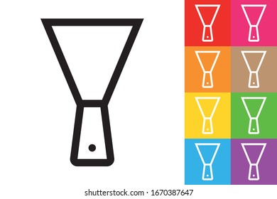 Scratcher. Line Icon With Different Color Background.