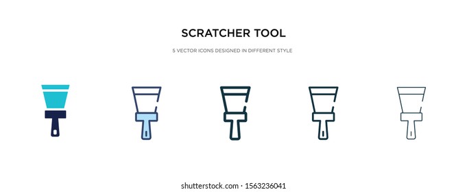 scratcher tool icon in different style vector illustration. two colored and black scratcher tool vector icons designed in filled, outline, line and stroke style can be used for web, mobile, ui