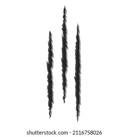 Scratches from the cats claws. Wounds from an animals paws. Flat vector design on white background.