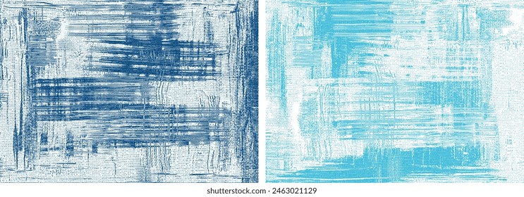 Scratches on canvas texture backgrounds, modern abstract backdrop designs. Rough textured brush strokes painting, vector artwork