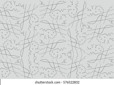 Scratches.  Patterns (cloth and paper).