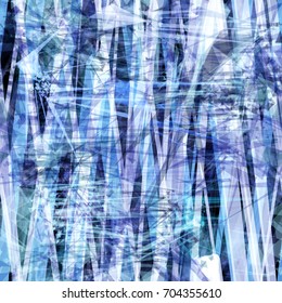 Scratches Seamless blue texture from stripes, sharp elements, triangles. Abstract vector background for web page, banners, fabric, home decor, wrapping 