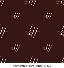 Scratches seamless pattern. Grunge texture. Horror design. Repeated texture in doodle style for fabric, wrapping paper, wallpaper, tissue. Vector illustration.