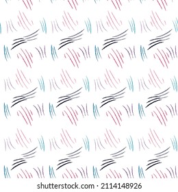 Scratches seamless pattern. Grunge texture. Old design. Repeated texture in doodle style for fabric, wrapping paper, wallpaper, tissue. Vector illustration.