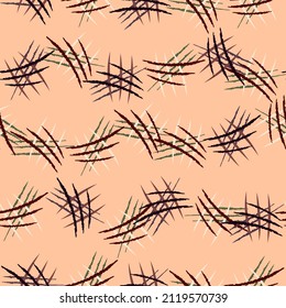 Scratches nahtloses Muster. Grunge Textur. Horrordesign. Wiederholte Textur im Doodle-Stil für Stoff, Wickelpapier, Tapete, Gewebe. Vektorgrafik.