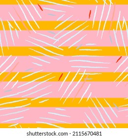 Scratches of seamless pattern. Hand drawn horror background. Repeated texture in doodle style for fabric, wrapping paper, wallpaper, tissue. Vector illustration.
