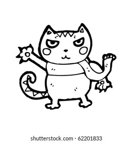 scratching cat cartoon