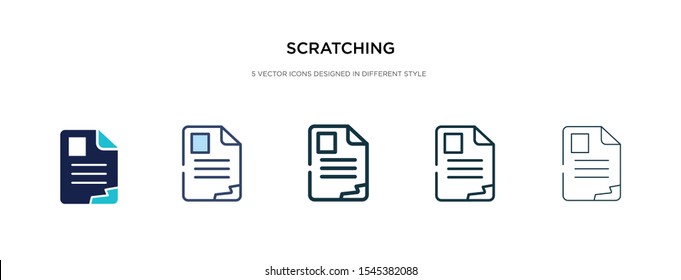 scratching icon in different style vector illustration. two colored and black scratching vector icons designed in filled, outline, line and stroke style can be used for web, mobile, ui