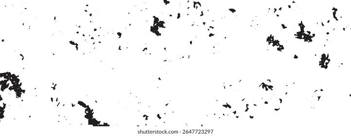 Fundo de textura grunge. Sofrimento mínimo, padrão de vetor de ruído, mock-up de manchas pretas abstratas, moldura de rascunho de ponto grunge