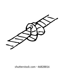 Scratchy ink drawing of a knot in rope