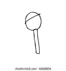 Scratchy ink drawing of a lollipop