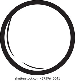 Scratchy ink halo circle with irregular textured stroke, abstract ring isolated on white background, perfect for edgy logos, frames, and creative visual elements.

