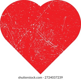Scratchy strukturierte Herzform . Minimales Kunstdesign. Noise Destroyed Heart Logo . Trendy Fehler Formen . Glitzernder Rahmen .Zerbrochener Effekt . Grunge-Textur. Distress-Effekt .vector