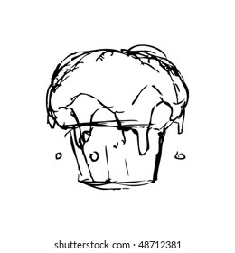 scratchy vector cake drawing