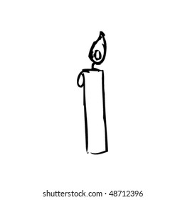 Scratchy Vector Candle Drawing