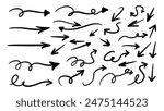 Scrawls and scribbles. Direction pointers arrows.