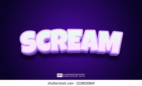 Scream 3D editable text effect font